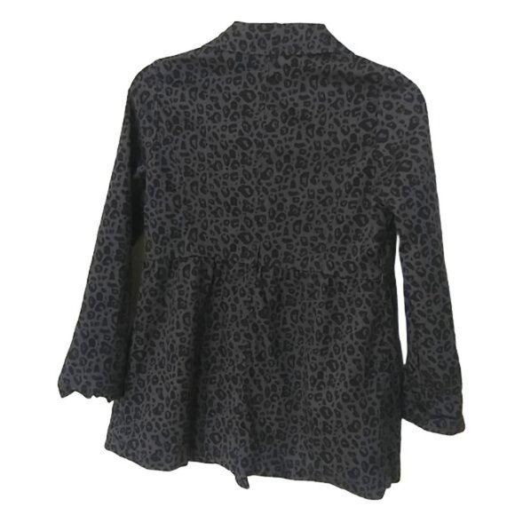 Cherokee Girls Size Medium Peacoat Leopard Print Double-Breasted Lined Interior - Picture 5 of 7